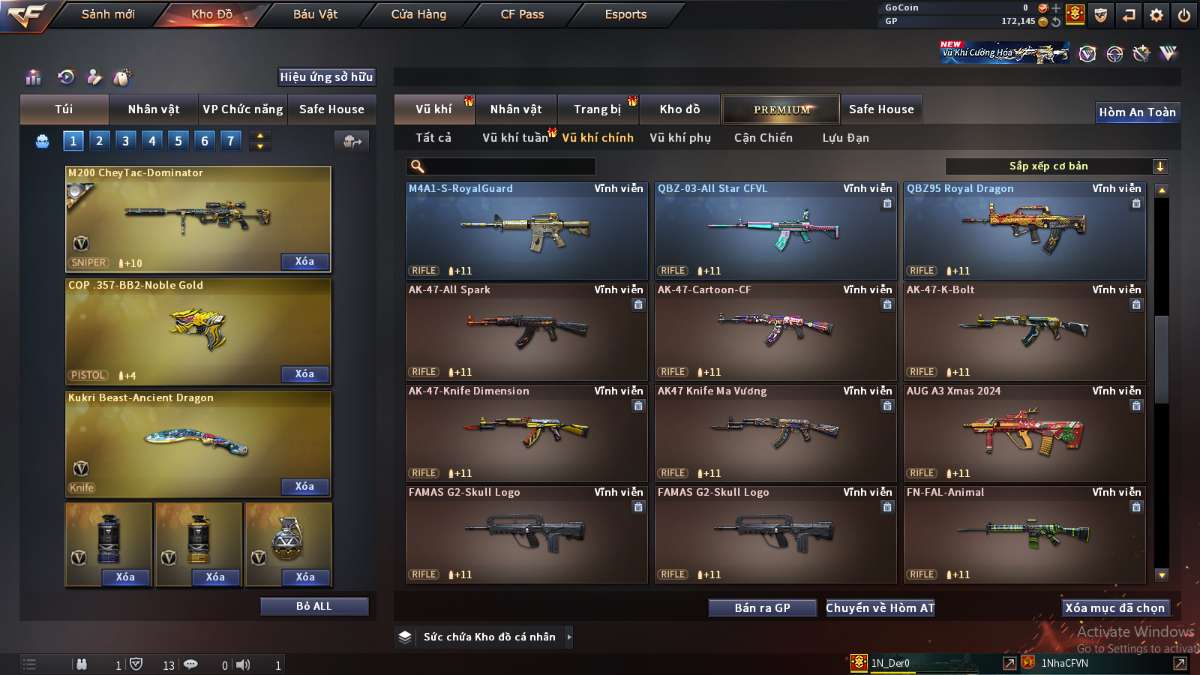 shop acc cf uy tin gia re